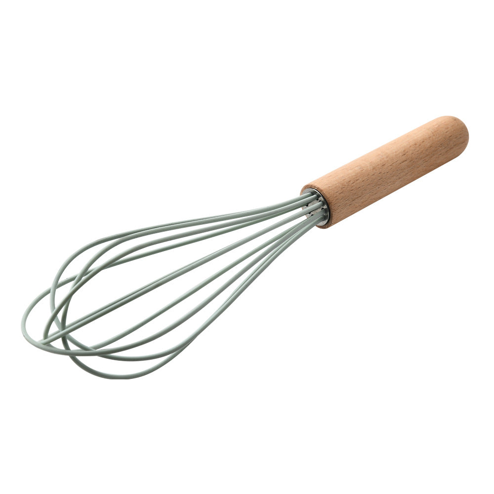 Utensilios de cocina de silicona con mango de madera