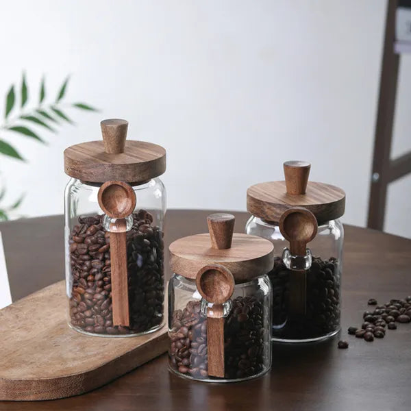 3 tarros de cristal para café con cucharas, tarros para dulces, tarros para galletas, tarros de almacenamiento, tarros para té, tarros para aperitivos, tarros para condimentos, tarros para sal, tarros para pimienta