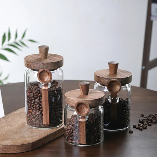 3 tarros de cristal para café con cucharas, tarros para dulces, tarros para galletas, tarros de almacenamiento, tarros para té, tarros para aperitivos, tarros para condimentos, tarros para sal, tarros para pimienta