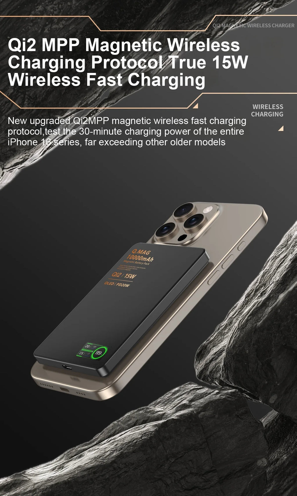 Batería Externa Magnética Portátil  – Carga Inalámbrica Rápida para iPhone Apple Watch y AirPods – 5000/10000mAh