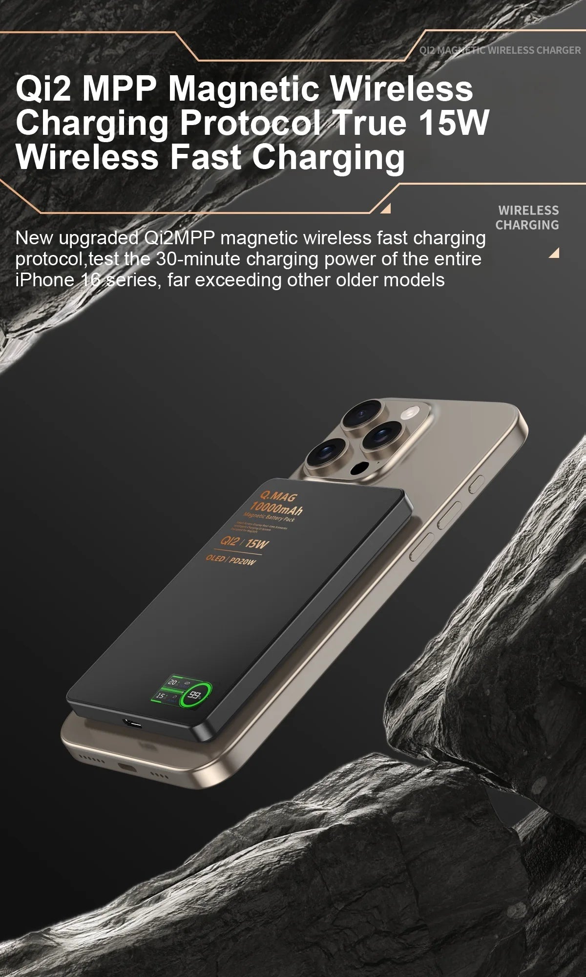 Batería Externa Magnética Portátil  – Carga Inalámbrica Rápida para iPhone Apple Watch y AirPods – 5000/10000mAh