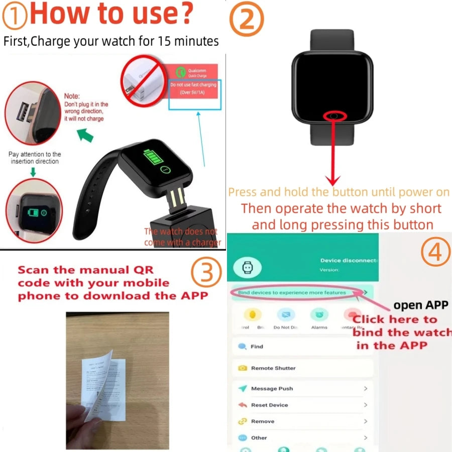 Reloj inteligente, pulsera con mensaje, monitor de actividad física
